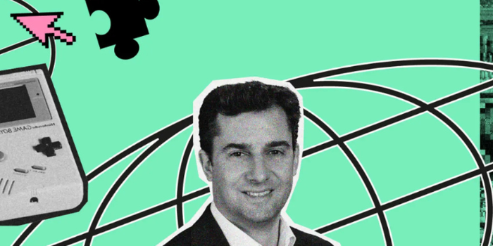 Design sans titre (28) Stanislas CANOVA : le président du fonds hand partners en noir et blanc. Derrière lui, un fond vert